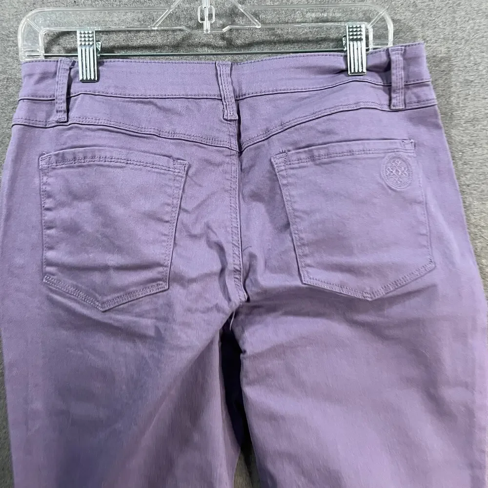 Laurie Felt Wave Denim 5-Pocket Crop Straight Jeans Dusty Lilac, Petite 14